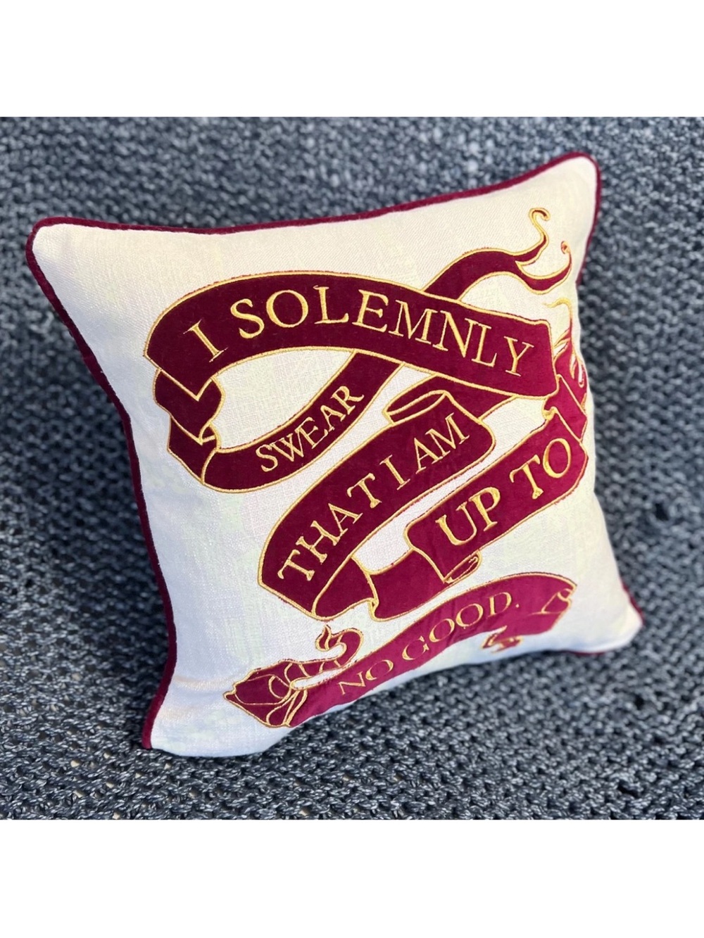 Pottery Barn Teen Harry Potter Marauders Map Pillow Cover 18x18 Glow In The Dark - Picture 3 of 13